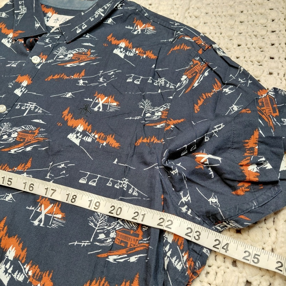 Lot 4 Penguin Mens XL Button Up AOP Graphic Shirt Funny Humor Shoes Ski Fruit - Picture 8 of 10